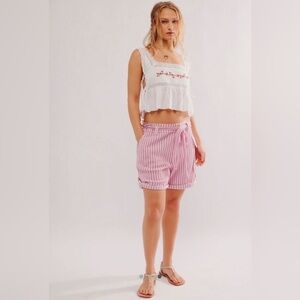 Free People One Harrison Striped Shorts